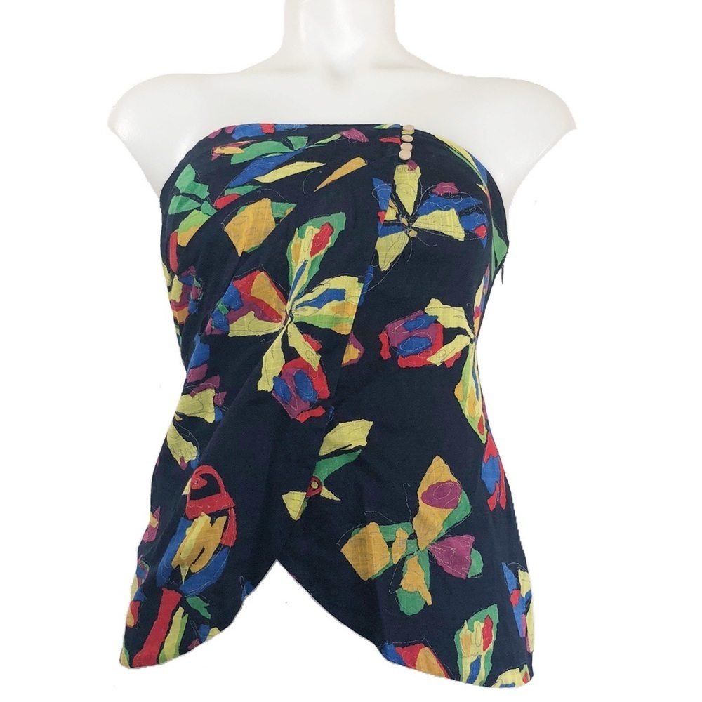 Tropical Island Bird parrot Strapless top edme